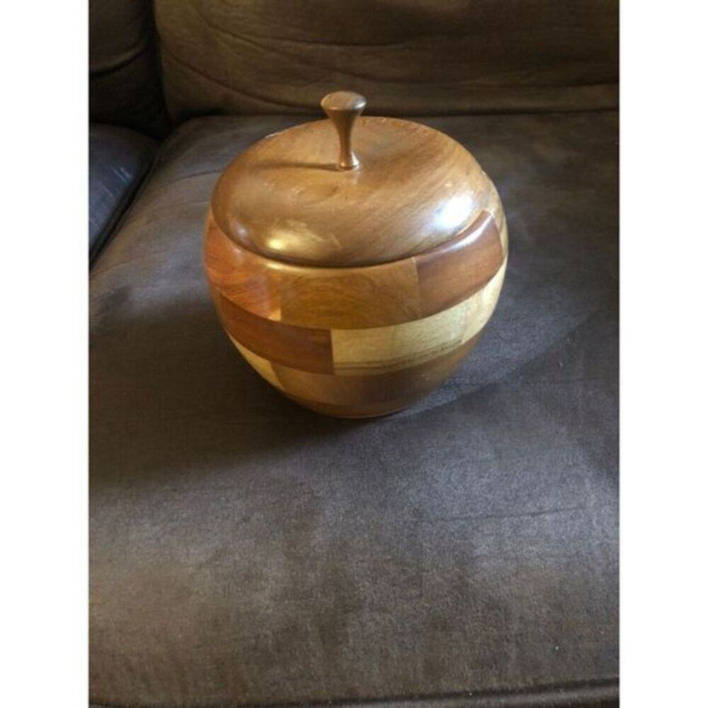 Vintage Wooden trinket container with Lid Home Decor‎
